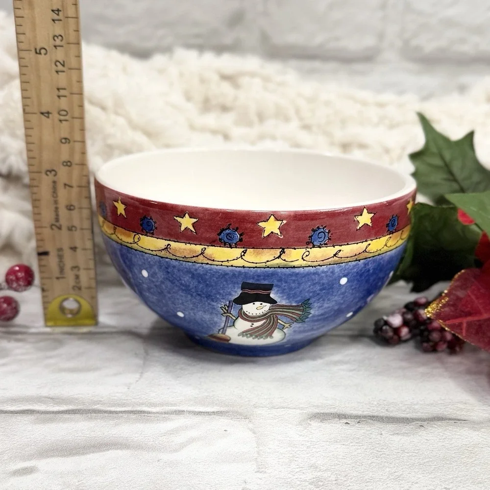 Sango Sweet Shoppe Christmas Snowman Soup Cereal Bowls Set Of 3 By Sue Zipkin
